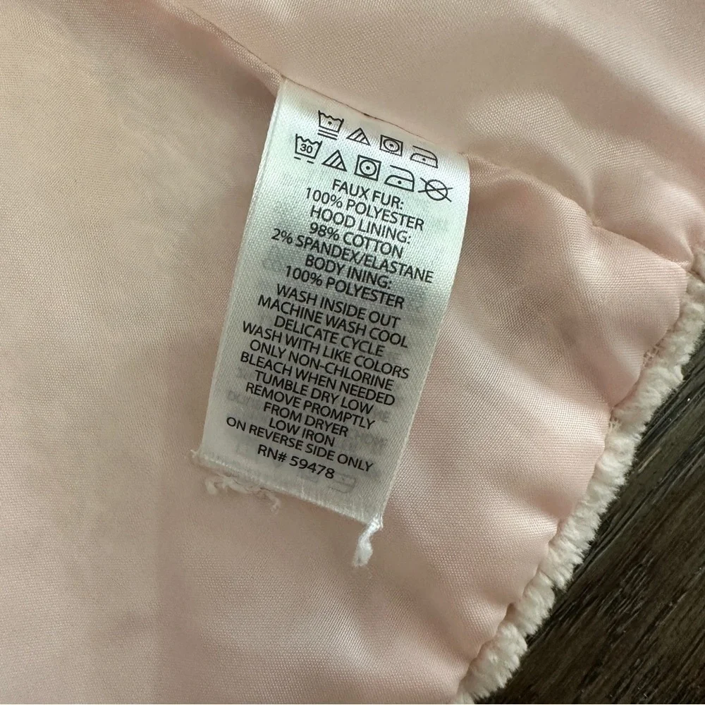 Tahari Faux Fur Hooded Jacket - Pink - 3-6 Months